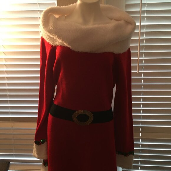 Christmas Santa Sweater Dress = Junior Size XL Sw1 Box - Picture 4 of 4